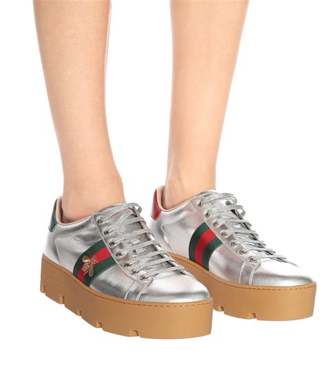 gucci metallic platform sneaker|platform gucci sneakers women.